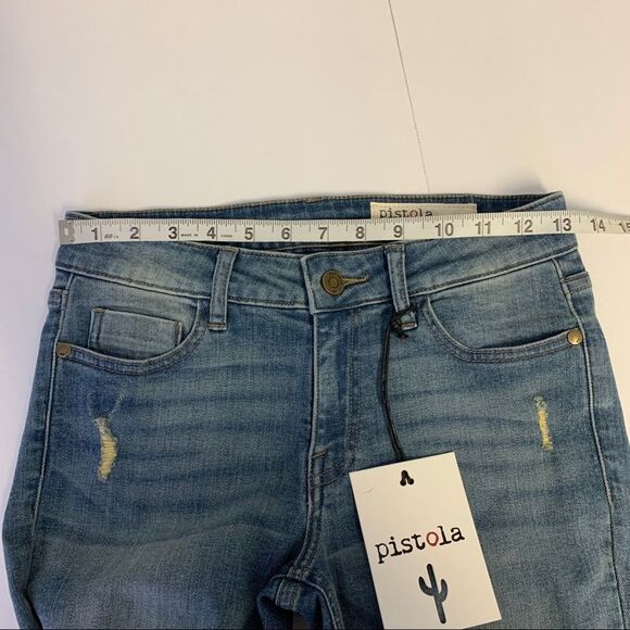 Pistola Tory Distressed Cropped Ankle Zip Skinny Jeans Size 26 New - Picture 13 of 16